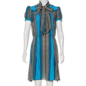 Anna Sui Silk Geometric Print Dress